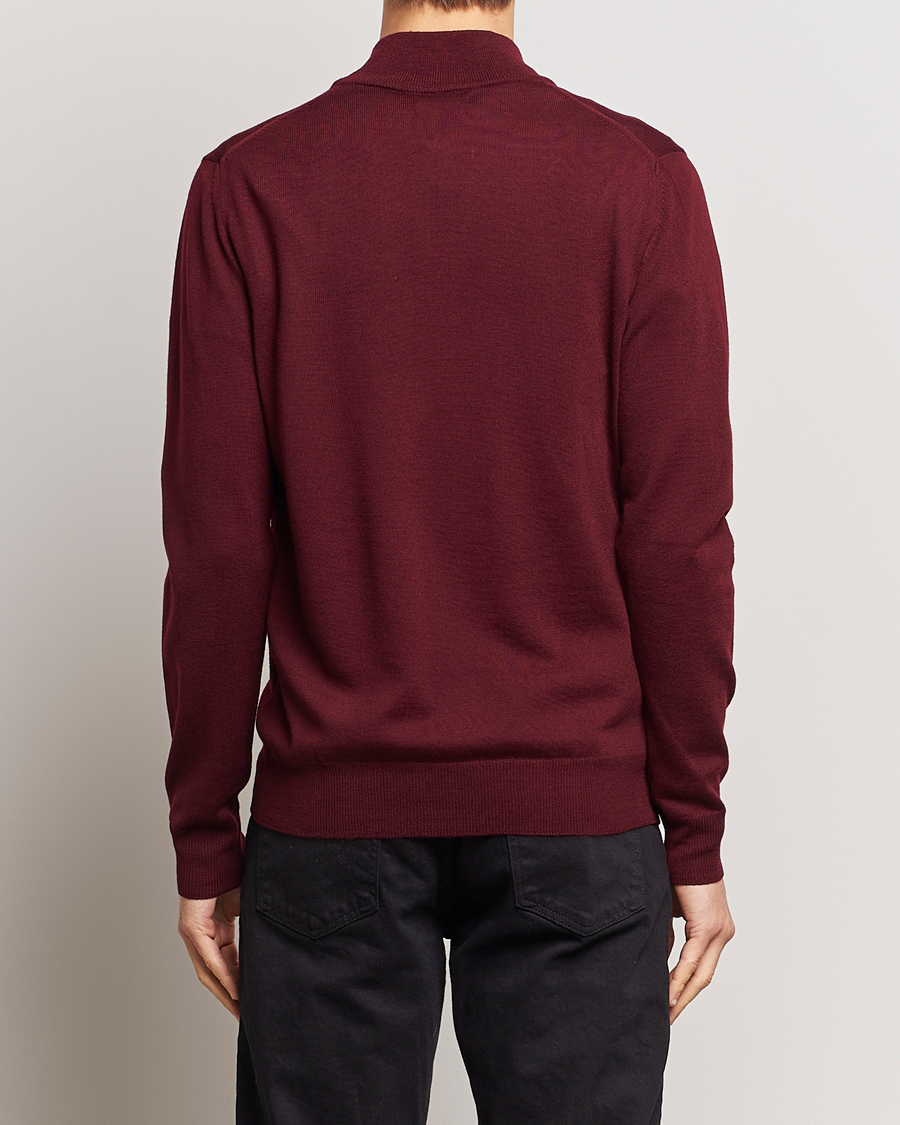 Hombres | Jerséis y prendas de punto | J.Lindeberg | Kiyan Quarter Zip Wool Sweater Zinfandel