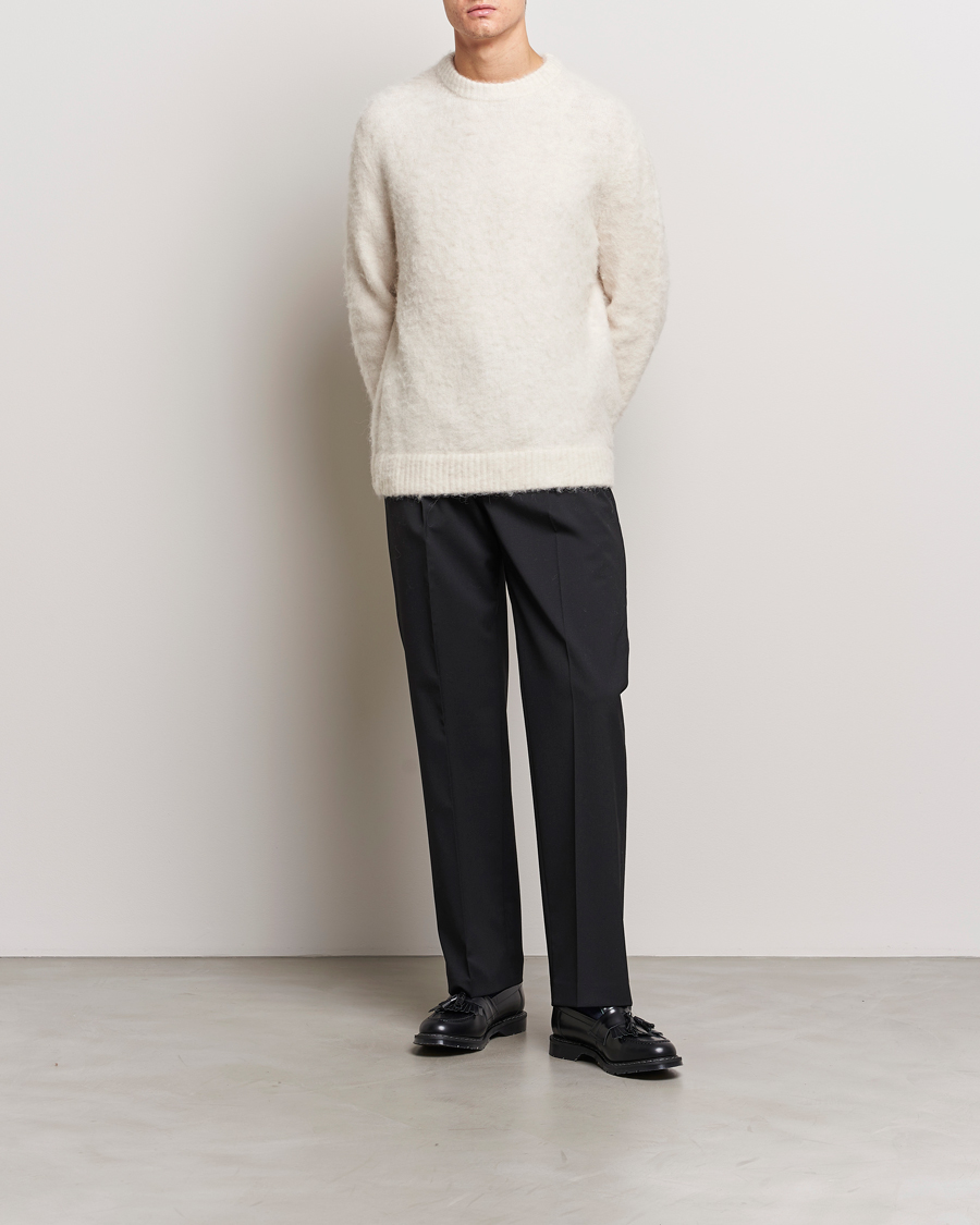 Hombres | Jerséis y prendas de punto | J.Lindeberg | Harold Hairy Knit Crew Cloud White