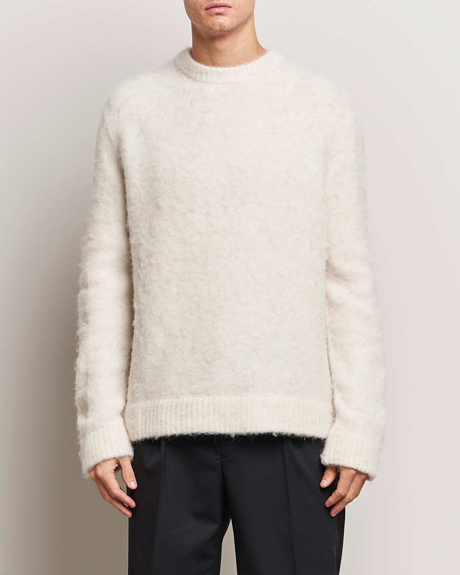 Hombres | Jerséis y prendas de punto | J.Lindeberg | Harold Hairy Knit Crew Cloud White