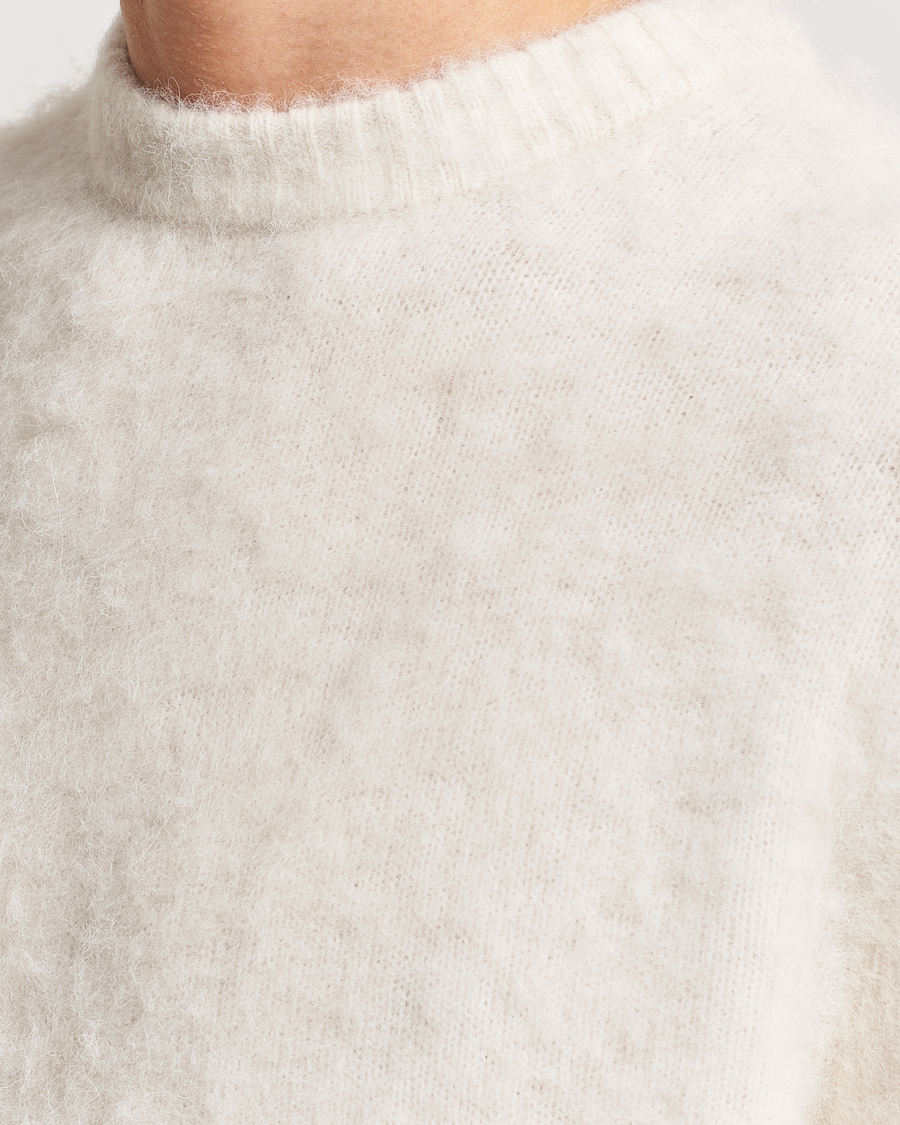 Hombres | Jerséis y prendas de punto | J.Lindeberg | Harold Hairy Knit Crew Cloud White