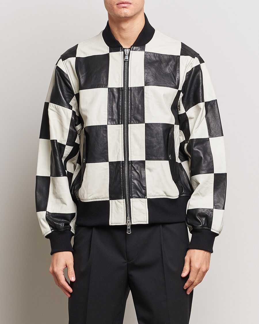 Hombres | Abrigos y chaquetas | J.Lindeberg | Milan Patchwork Leather Jacket Black