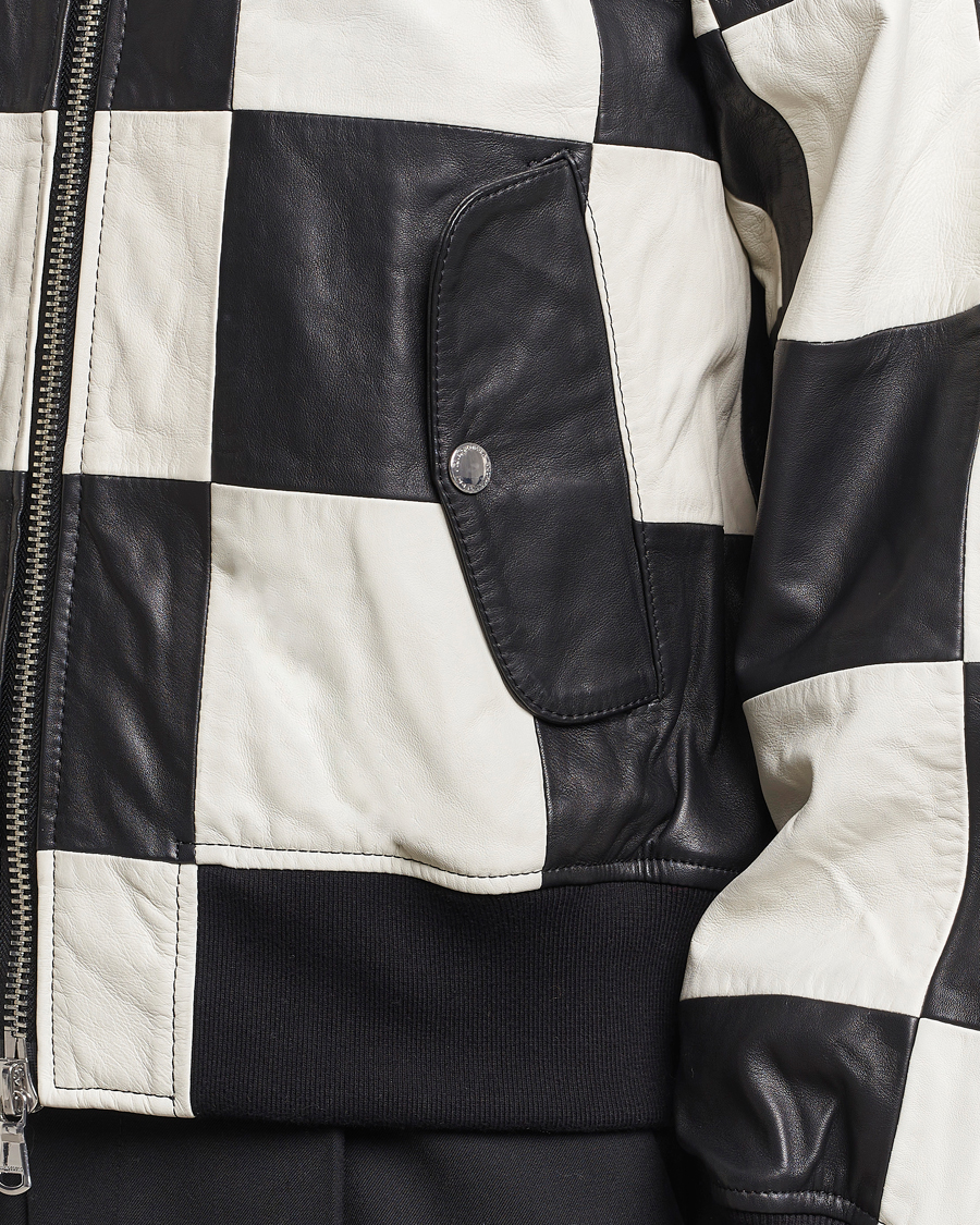 Hombres | Abrigos y chaquetas | J.Lindeberg | Milan Patchwork Leather Jacket Black