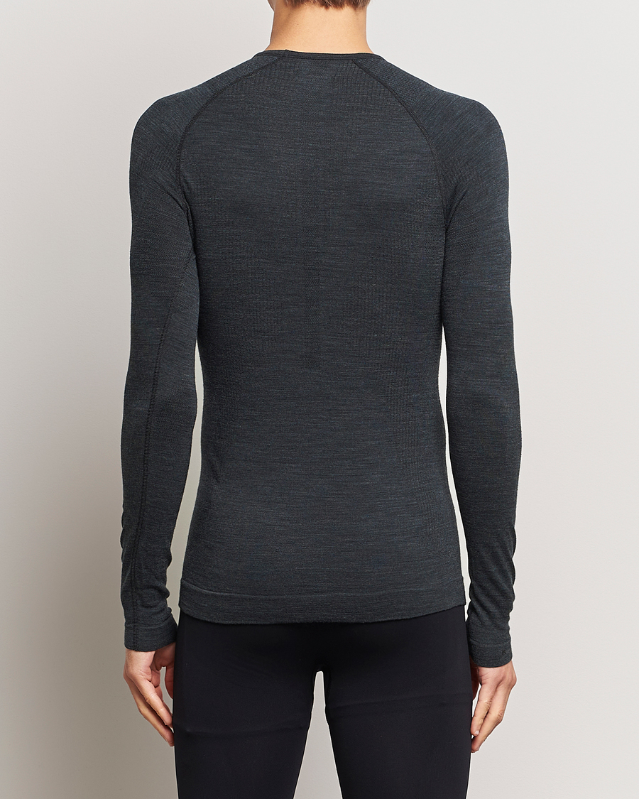 Hombres |  | Falke Sport | Falke Long Sleeve Wool Tech Shirt Black