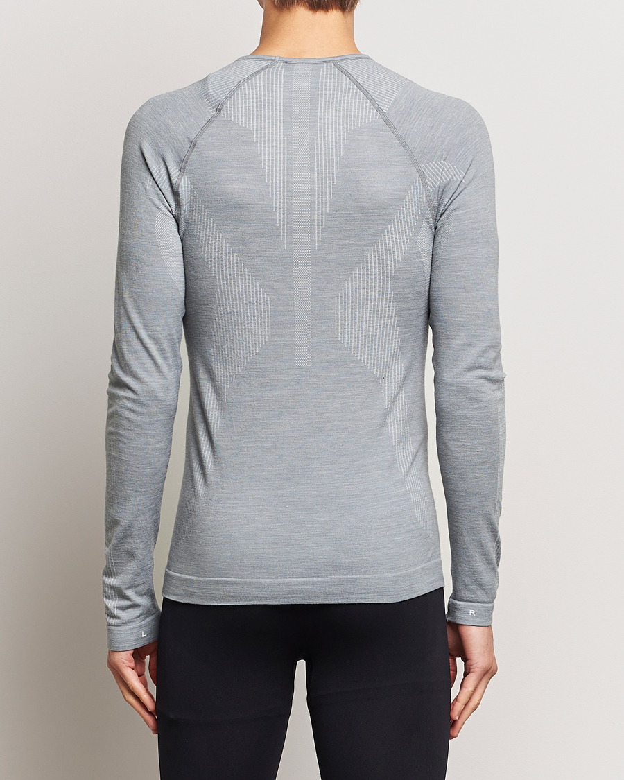 Hombres | Camisetas | Falke Sport | Falke Long Sleeve Wool Tech Shirt Grey Heather