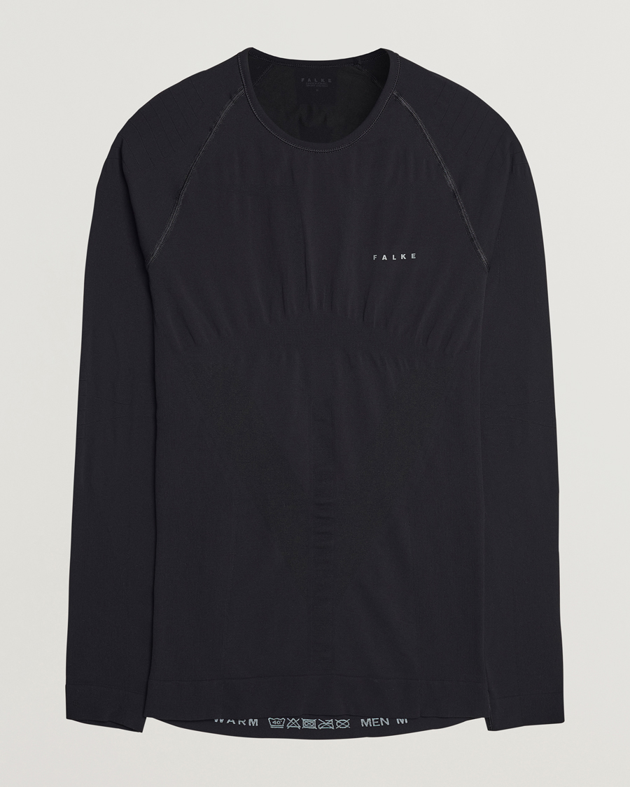 Hombres | Camisetas | Falke | Long Sleeve Warm Shirt Black