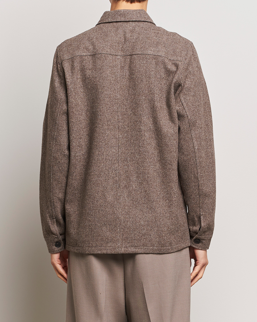 Hombres | Camisas | A Day's March | Original Wool Overshirt Taupe Melange