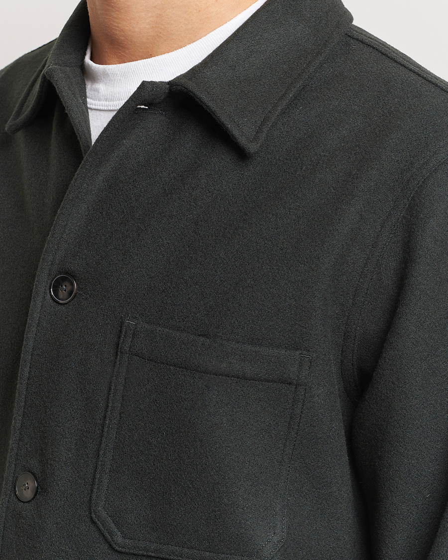 Hombres | Camisas | A Day's March | Original Wool Overshirt Seaweed