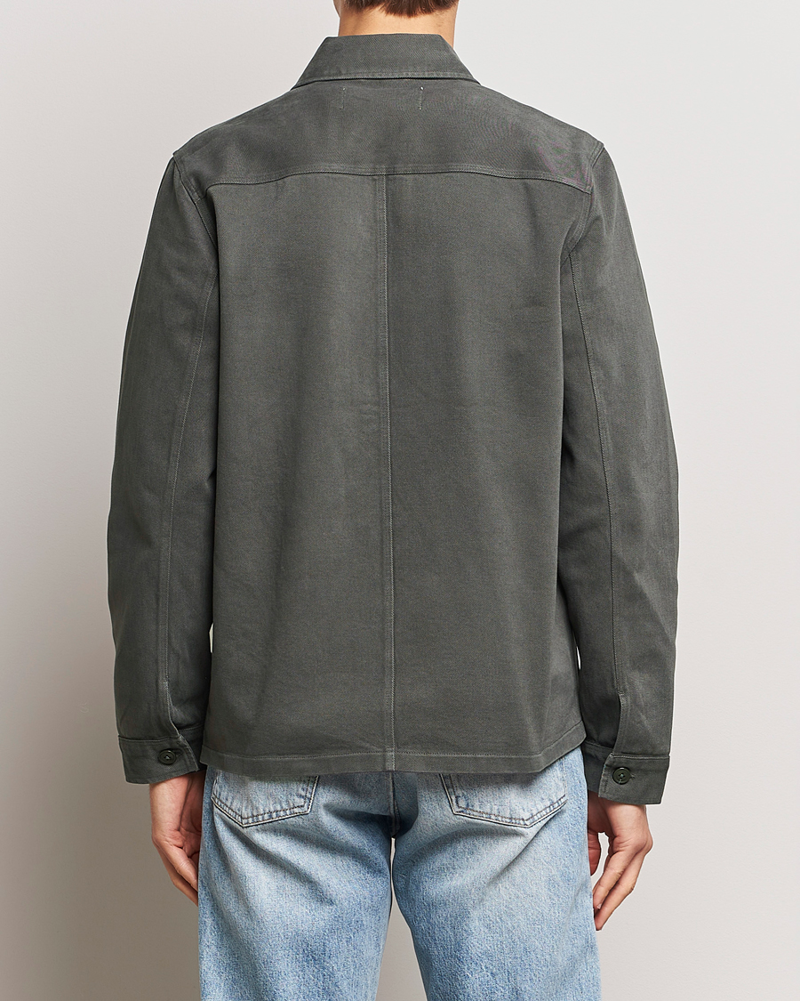 Hombres | Camisas | A Day's March | Patch Pocket Sturdy Twill Overshirt Olive