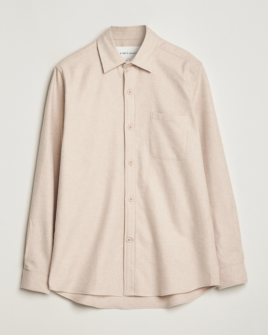 Hombres | Camisas | A Day's March | Redhill Heavy Flanell Shirt Sand