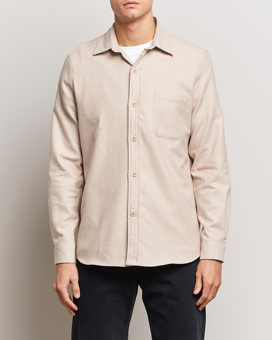 Hombres | Camisas | A Day's March | Redhill Heavy Flanell Shirt Sand