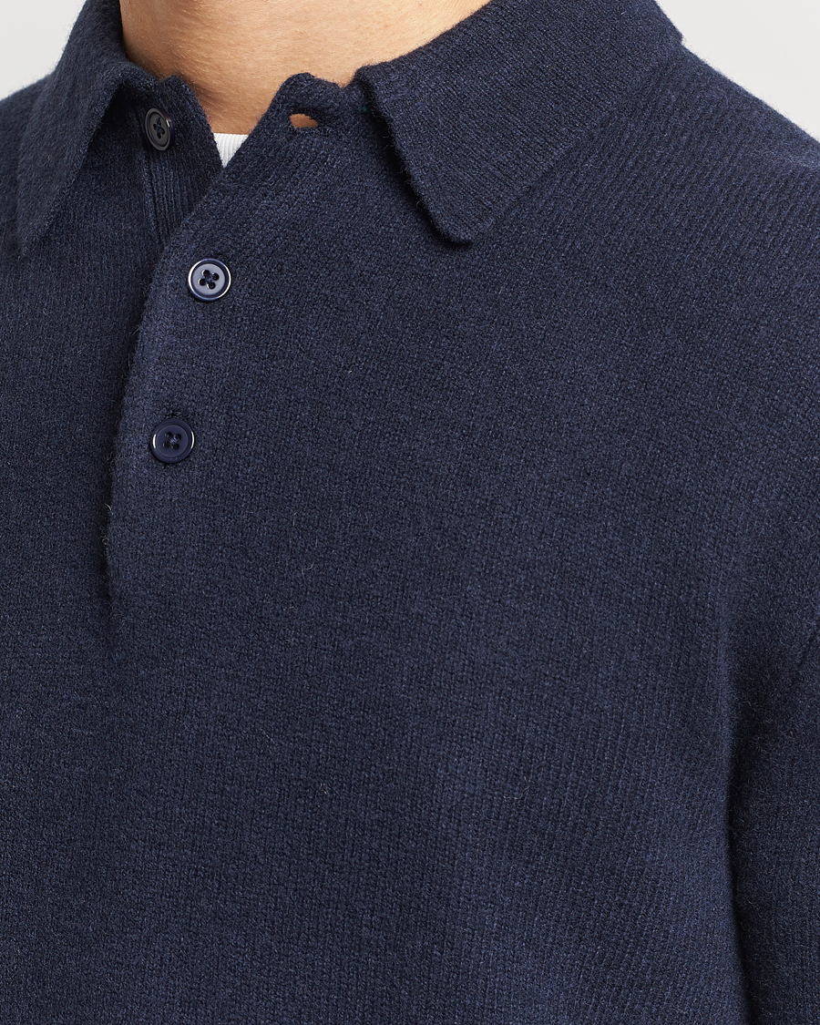 Hombres | Jerséis y prendas de punto | A Day's March | Avoch Lambswool Polo Navy