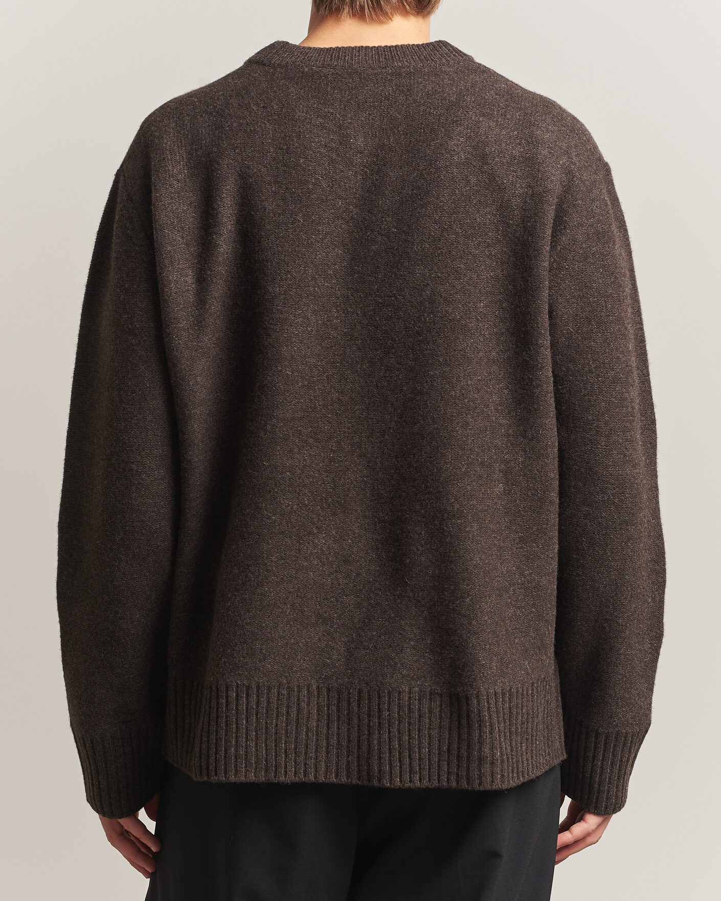 Hombres | Jerséis y prendas de punto | A Day's March | Tietar Boiled Merino Sweater Java Brown