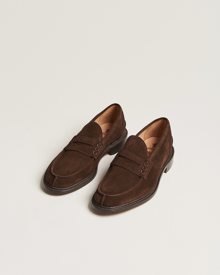 Hombres |  | Tricker\'s | James Penny Loafers Chocolate Suede