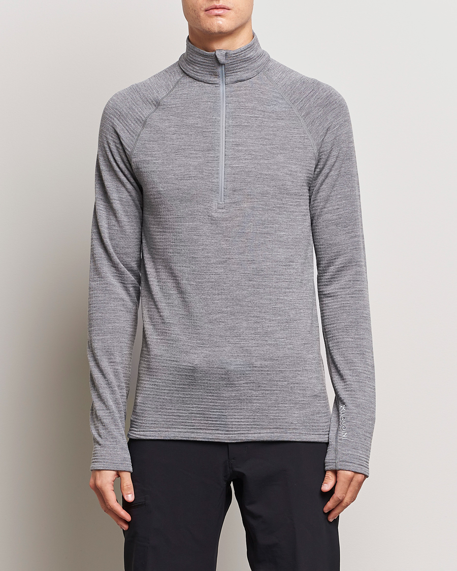 Hombres | Jerséis y prendas de punto | Houdini | Desoli Merino Thermal Half-Zip College Grey