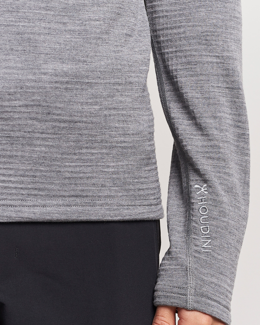 Hombres | Jerséis y prendas de punto | Houdini | Desoli Merino Thermal Half-Zip College Grey