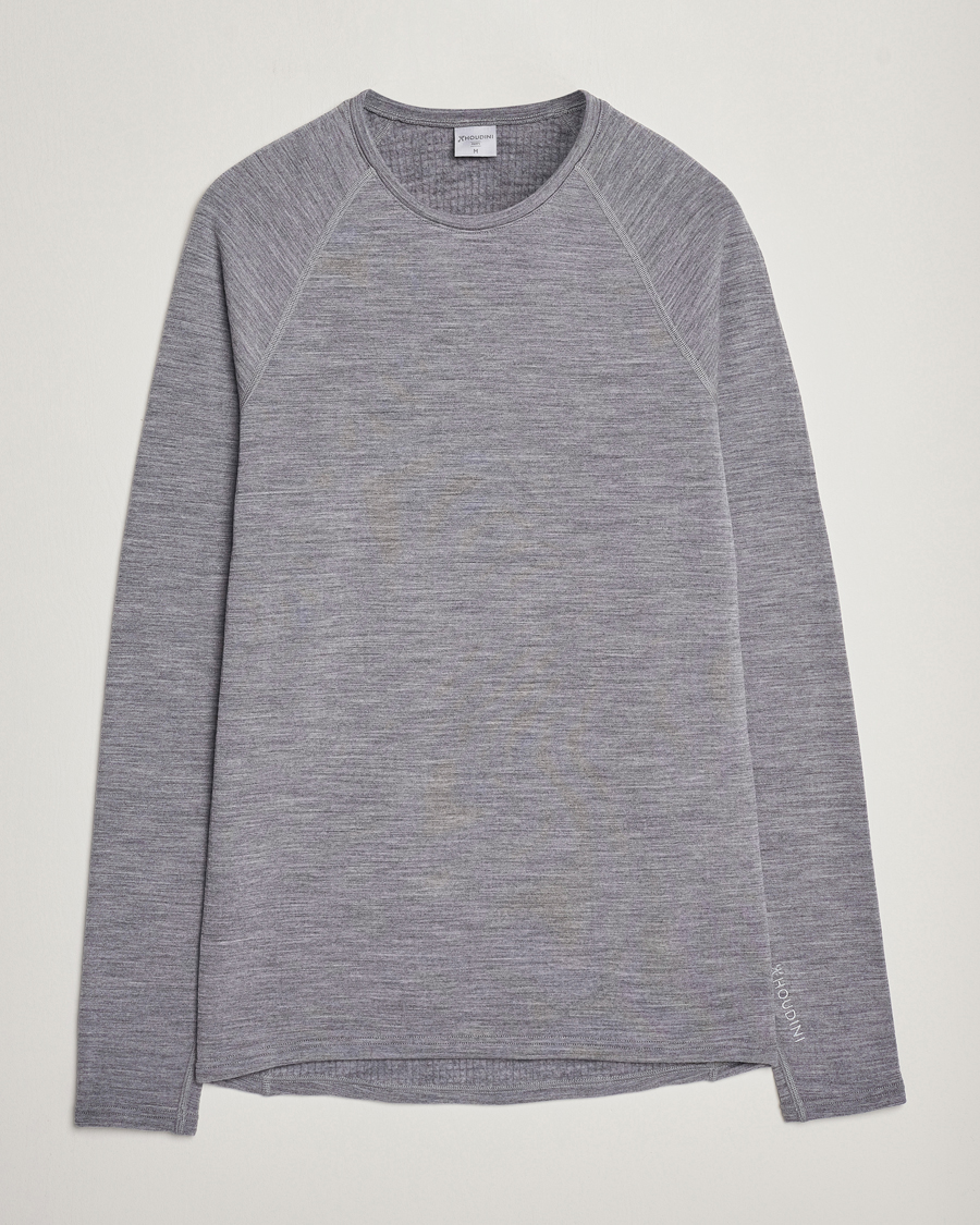 Hombres | Jerséis y prendas de punto | Houdini | Desoli Merino Thermal Crew College Grey
