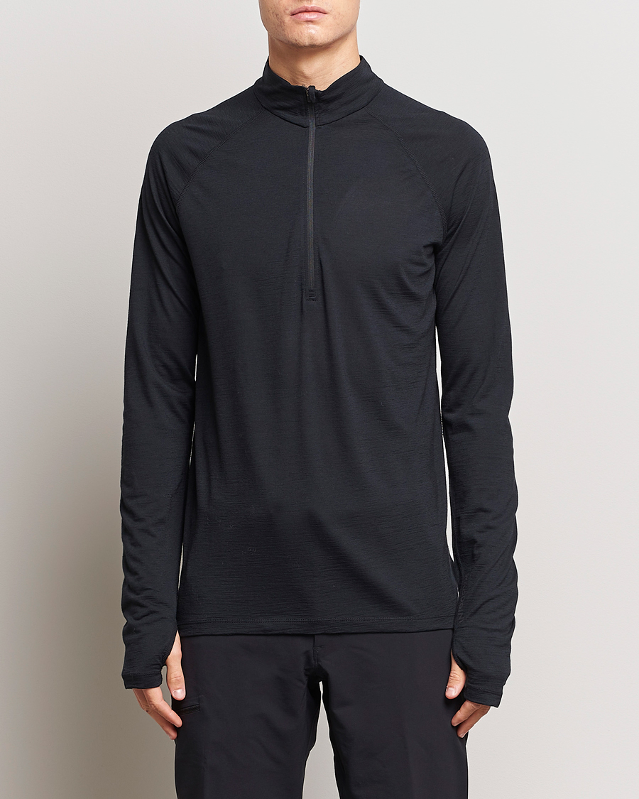 Hombres | Jerséis y prendas de punto | Houdini | Desoli Merino Light Half Zip True Black