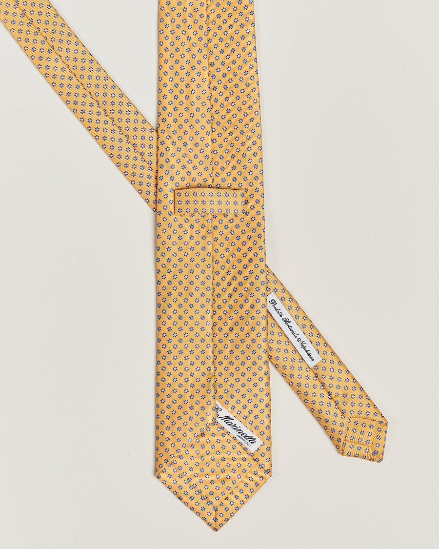 Hombres | E. Marinella 3-Fold Printed Silk Tie Yellow | E. Marinella | 3-Fold Printed Silk Tie Yellow