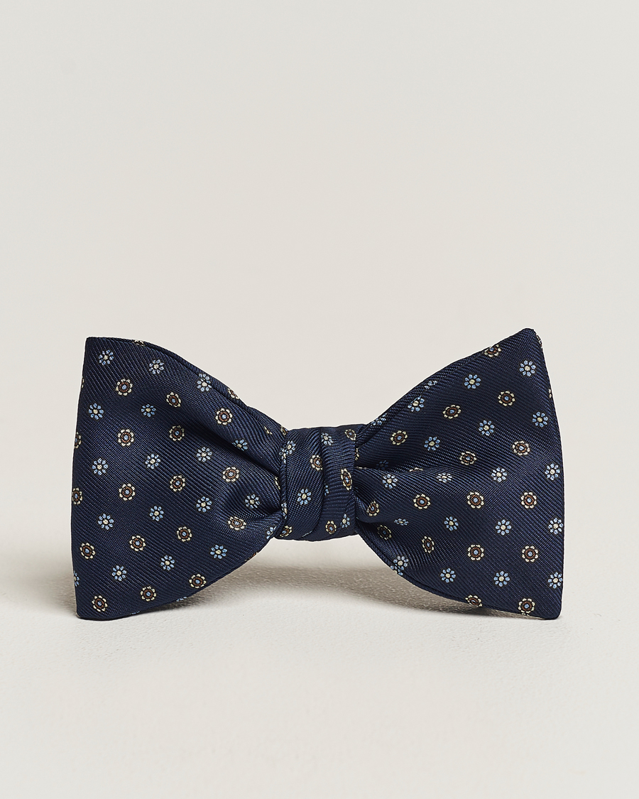 Hombres | E. Marinella Silk Bow Tie Navy | E. Marinella | Silk Bow Tie Navy