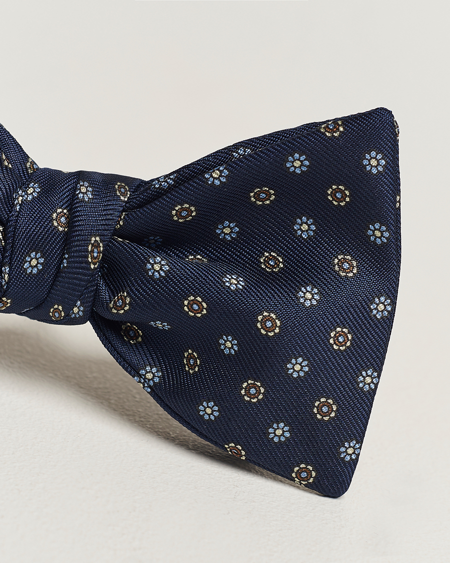Hombres | E. Marinella Silk Bow Tie Navy | E. Marinella | Silk Bow Tie Navy