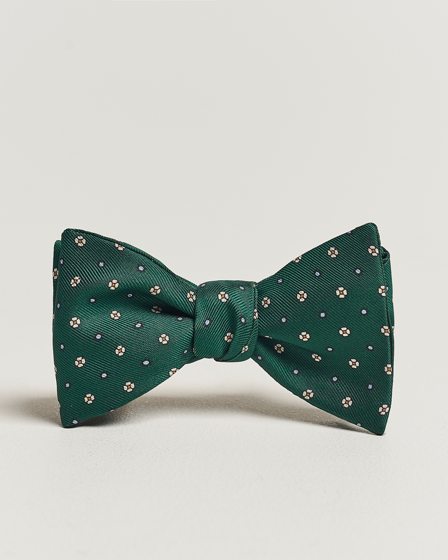 Hombres | E. Marinella Silk Bow Tie Dark Green | E. Marinella | Silk Bow Tie Dark Green