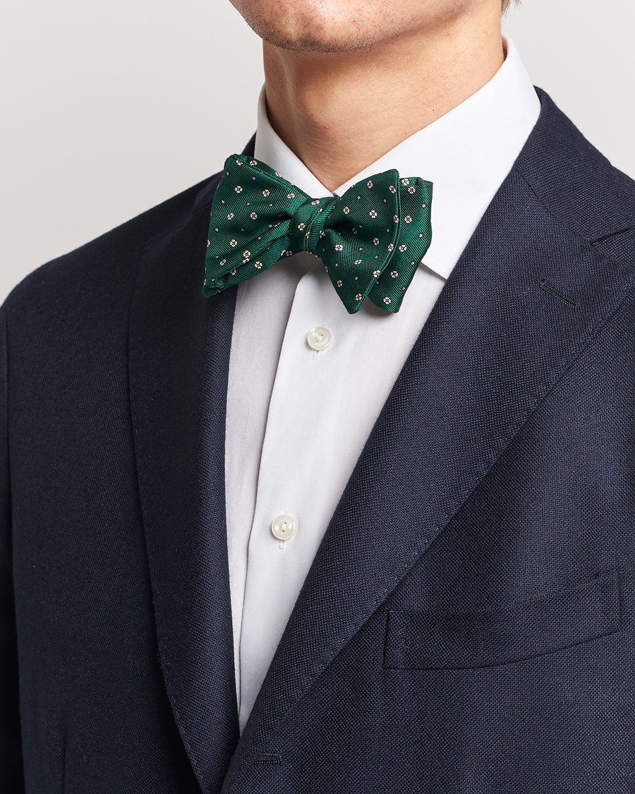 Hombres | E. Marinella Silk Bow Tie Dark Green | E. Marinella | Silk Bow Tie Dark Green