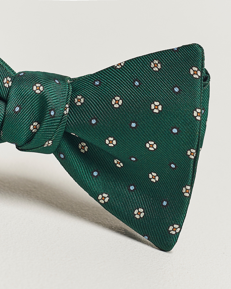 Hombres | E. Marinella Silk Bow Tie Dark Green | E. Marinella | Silk Bow Tie Dark Green