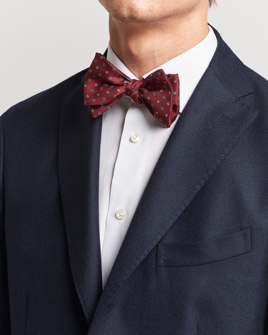 Hombres | E. Marinella Silk Bow Tie Burgundy | E. Marinella | Silk Bow Tie Burgundy