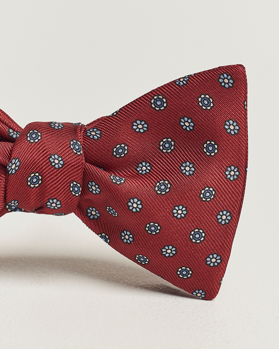 Hombres | E. Marinella Silk Bow Tie Burgundy | E. Marinella | Silk Bow Tie Burgundy