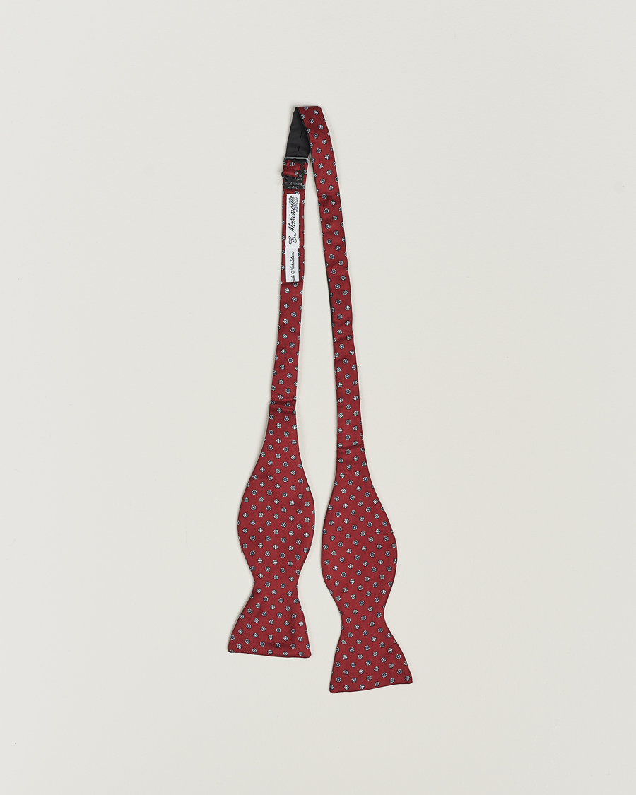 Hombres | E. Marinella Silk Bow Tie Burgundy | E. Marinella | Silk Bow Tie Burgundy