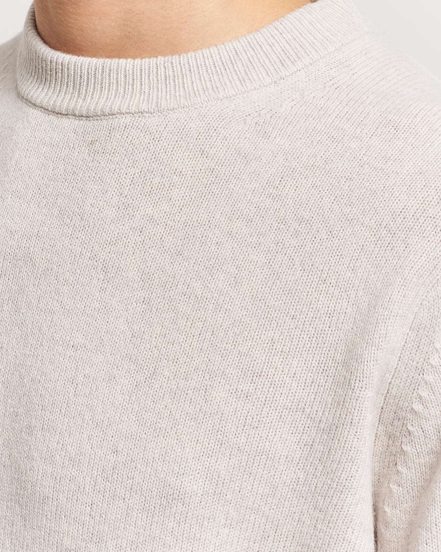 Hombres | Jerséis y prendas de punto | Samsøe Samsøe | Isak Merino Knitted Sweater Silver Lining