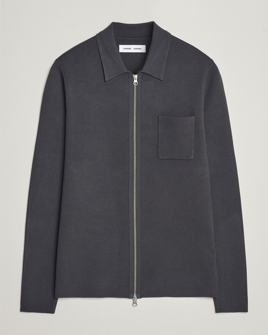 Hombres | Jerséis y prendas de punto | Samsøe Samsøe | Guna Full Zip Volcanic Ash