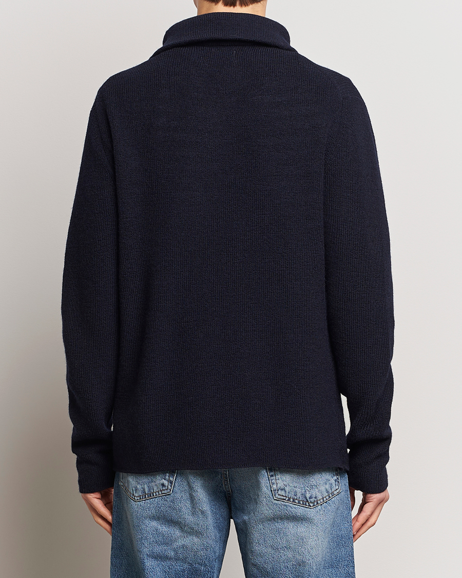 Hombres | Jerséis y prendas de punto | NN07 | Carl Rib Knitted Half Zip Navy Blue