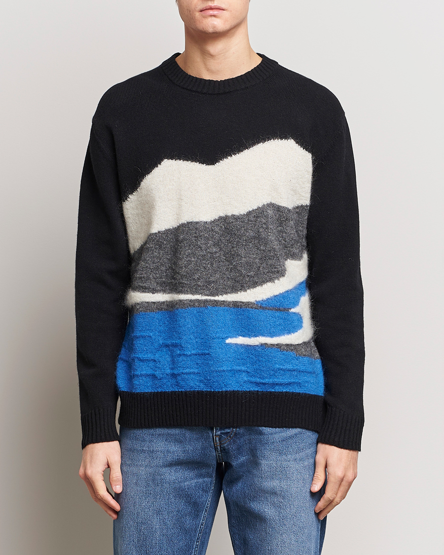 Hombres | Jerséis y prendas de punto | NN07 | Jason Mohair Wool Sweater Black Multi