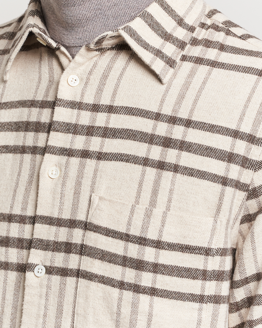 Hombres | Camisas | NN07 | Arne Checked Cotton Shirt Creme