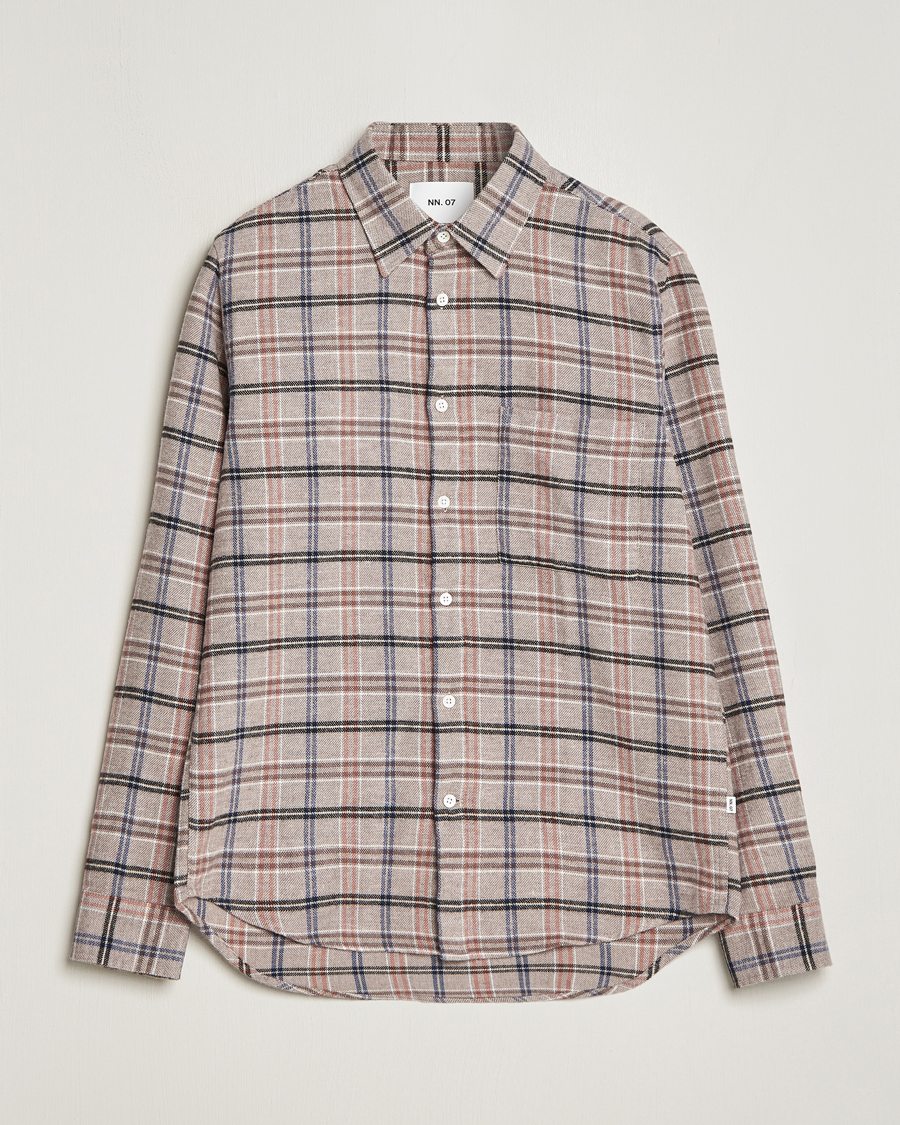Hombres | Camisas | NN07 | Arne Checked Cotton Shirt Pastel