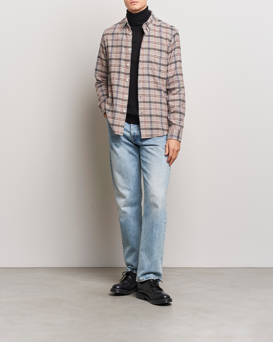 Hombres | Camisas | NN07 | Arne Checked Cotton Shirt Pastel