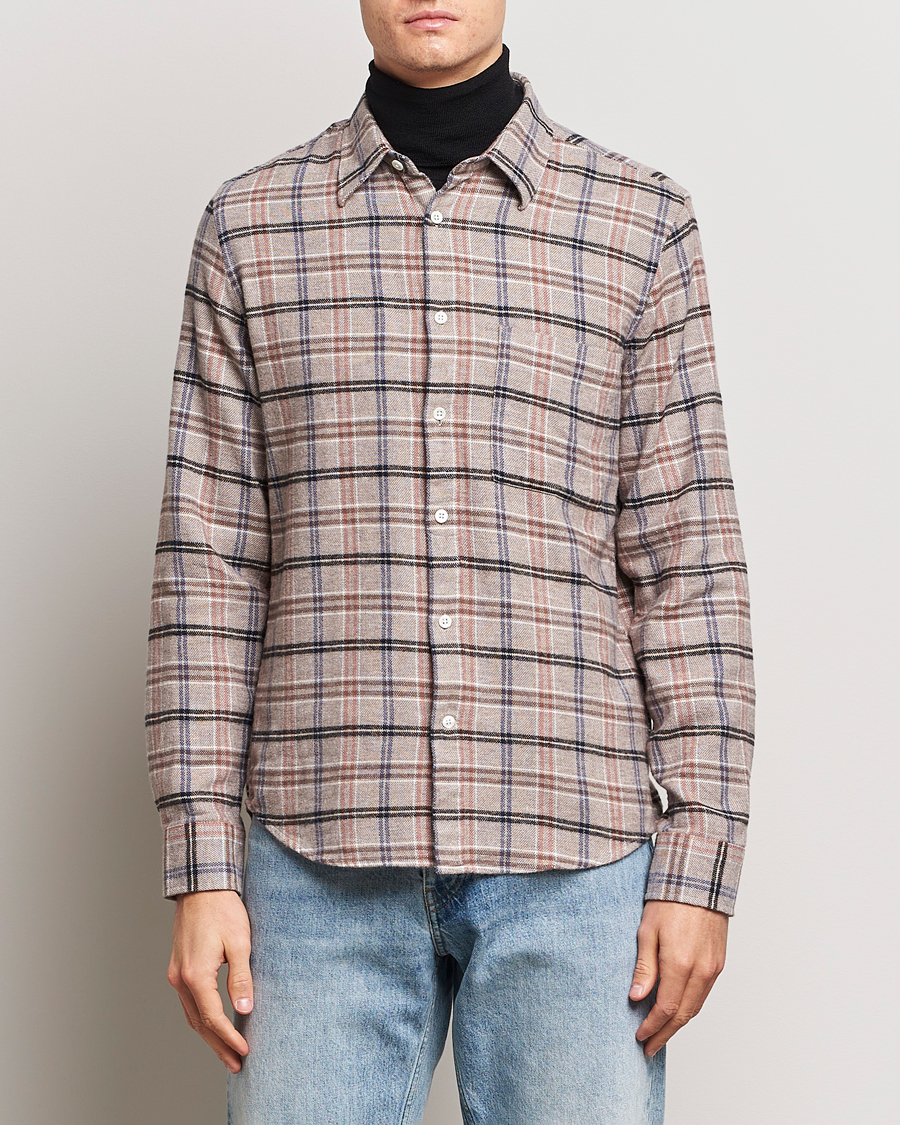Hombres | Camisas | NN07 | Arne Checked Cotton Shirt Pastel