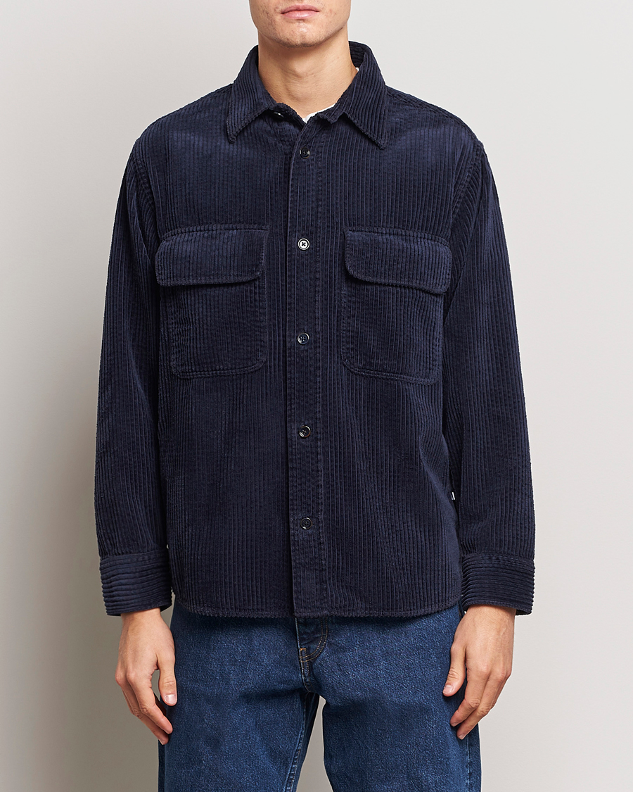 Hombres | Camisas | NN07 | Folmer Corduroy Shirt Navy Blue
