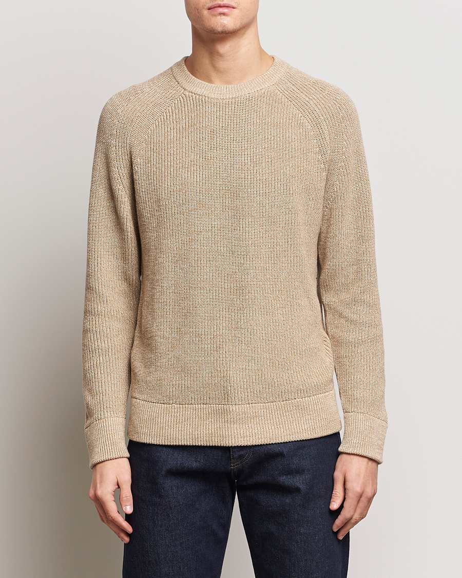 Hombres | Jerséis y prendas de punto | NN07 | Jacobo Cotton Crewneck Sweater Desert Khaki