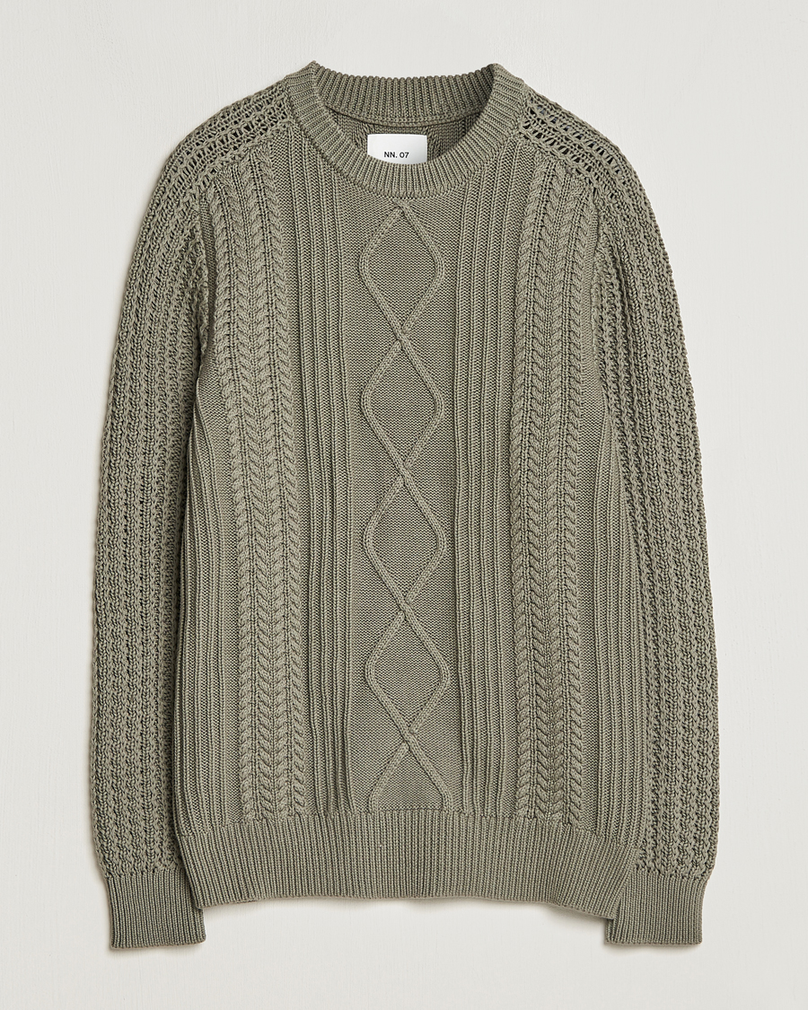 Hombres | Jerséis y prendas de punto | NN07 | Caleb Cable Knit Sweater Khaki Sand