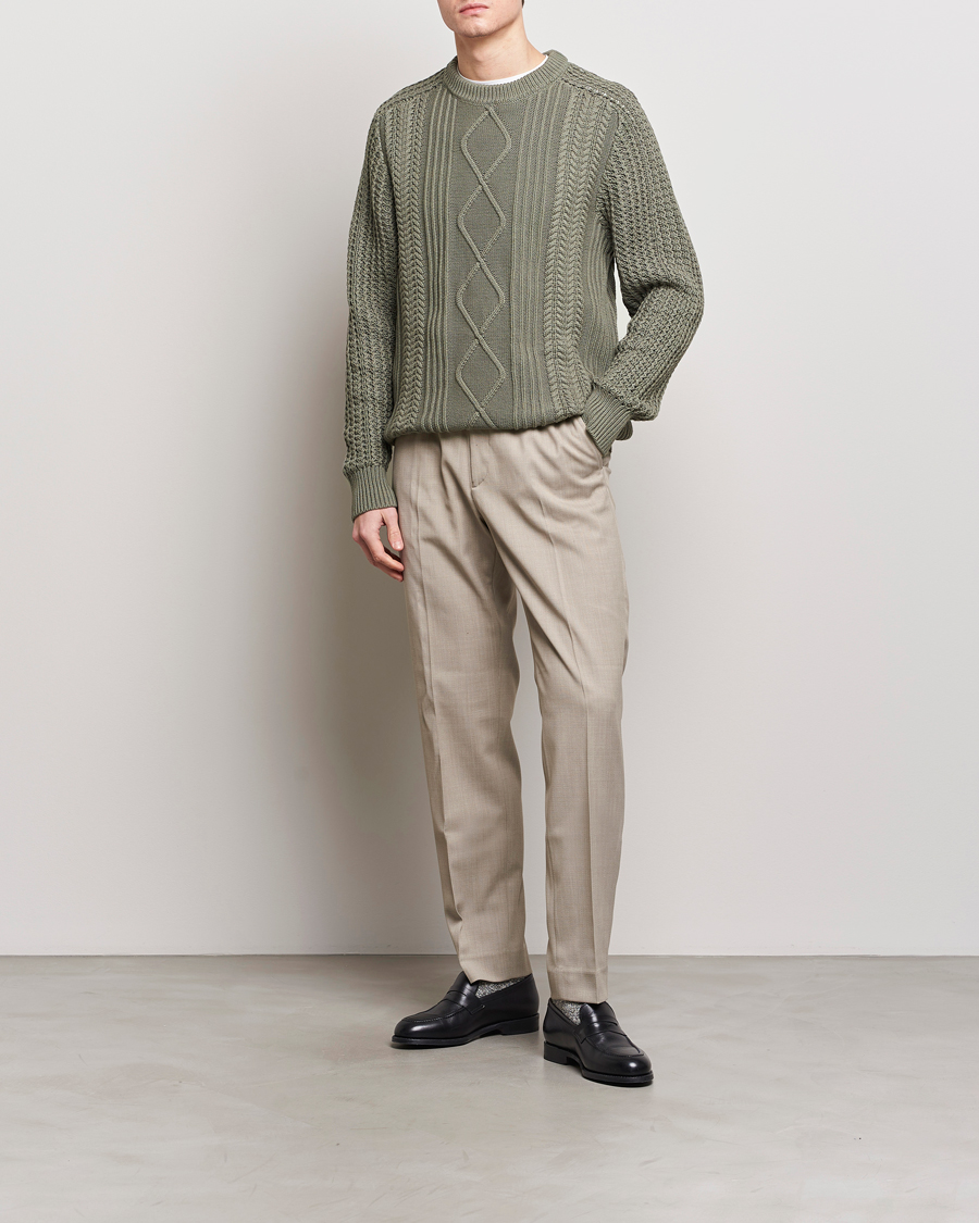 Hombres | Jerséis y prendas de punto | NN07 | Caleb Cable Knit Sweater Khaki Sand