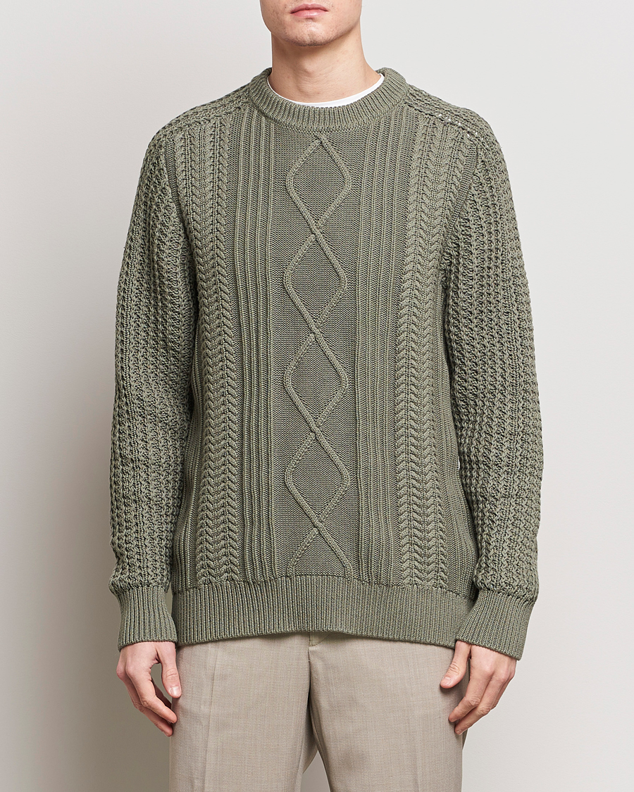 Hombres | Jerséis y prendas de punto | NN07 | Caleb Cable Knit Sweater Khaki Sand
