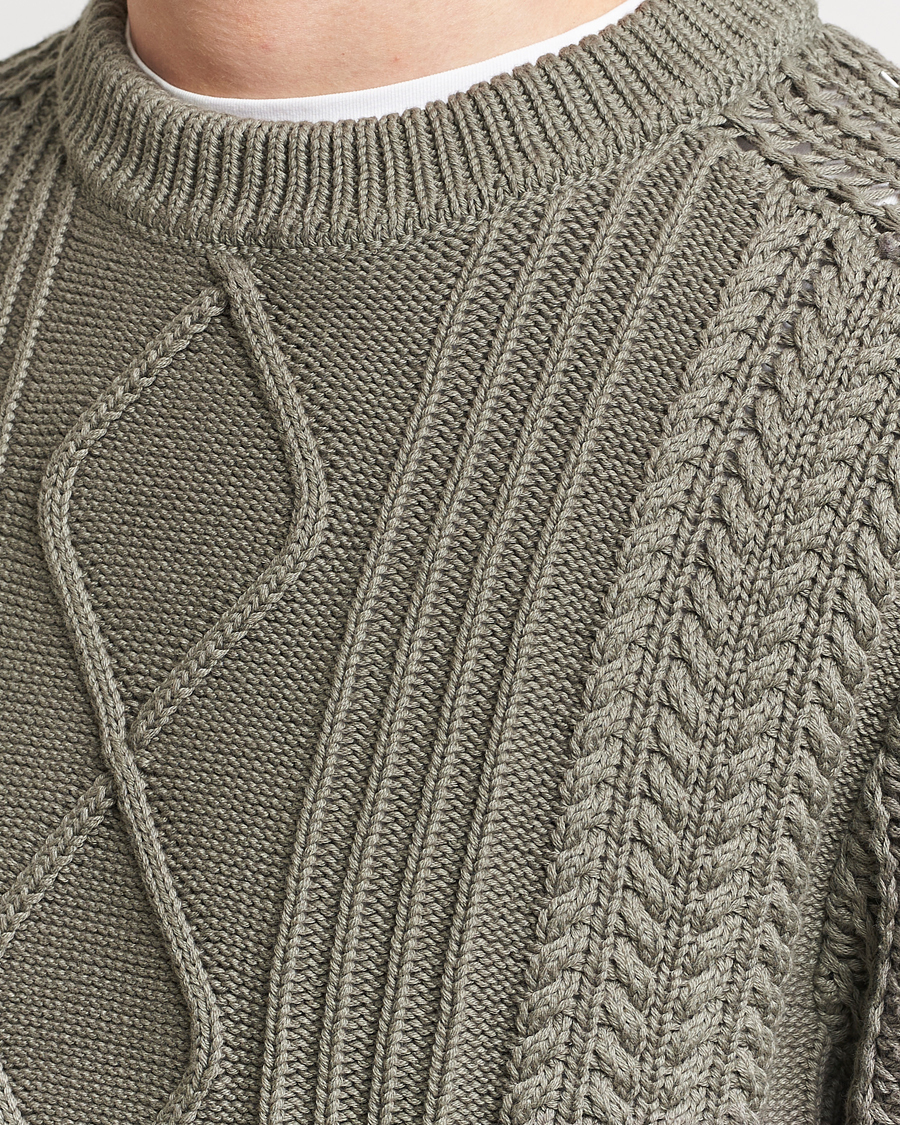 Hombres | Jerséis y prendas de punto | NN07 | Caleb Cable Knit Sweater Khaki Sand