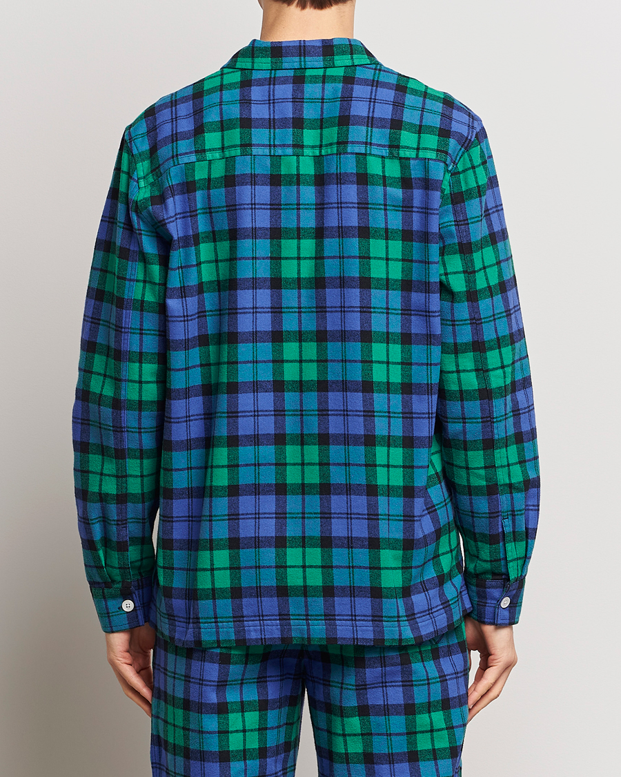 Hombres | Pijamas y batas | Tekla | Flannel Checked Pyjama Shirt Green/Blue