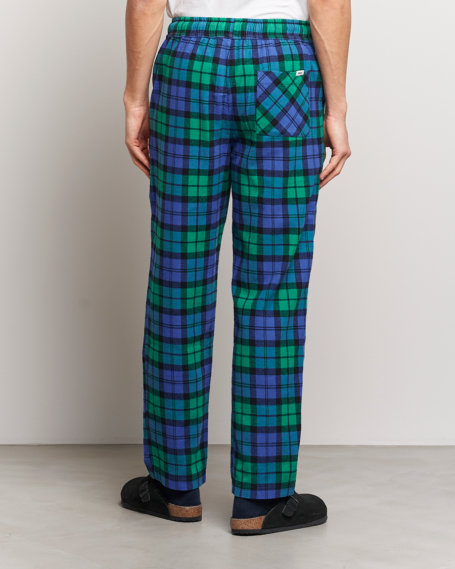 Hombres | Pijamas y batas | Tekla | Flannel Checked Pyjama Pants Green/Blue