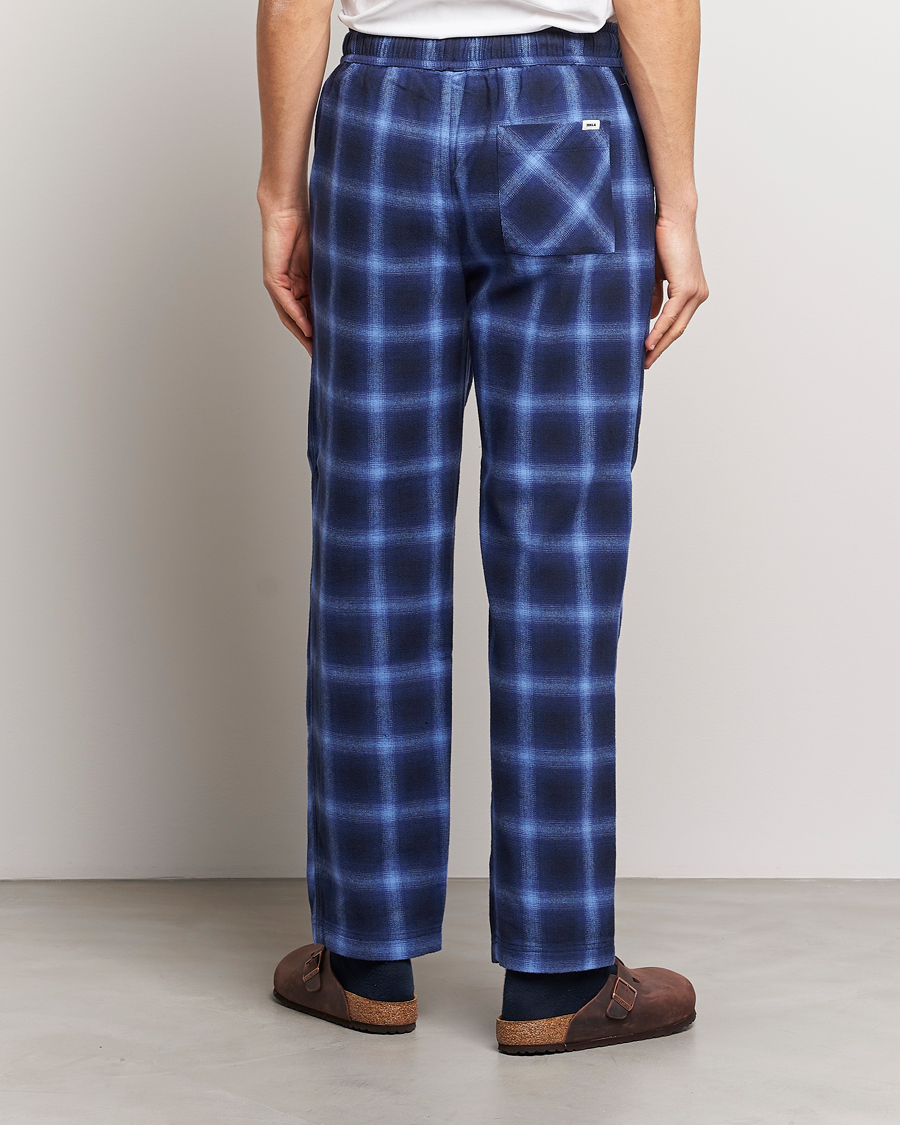 Hombres | Pijamas y batas | Tekla | Flannel Checked Pyjama Pants Navy/Blue