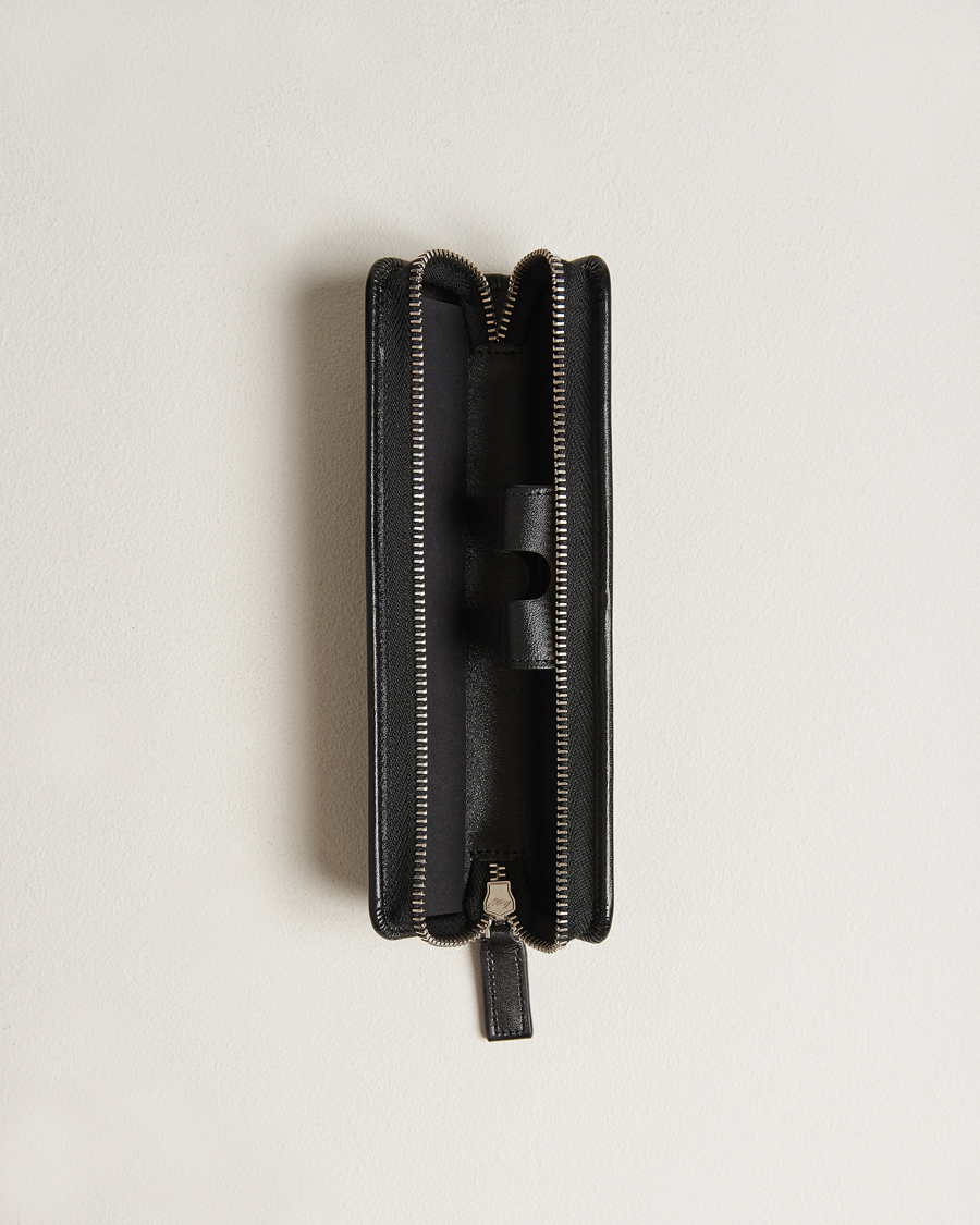 Hombres | Montblanc Leather Pen Pouch w Zip Black | Montblanc | Leather Pen Pouch w Zip Black