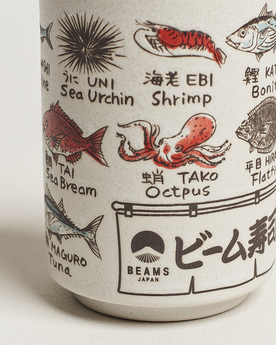 Hombres |  | Beams Japan | Ceramic Fish Sushi Cup White