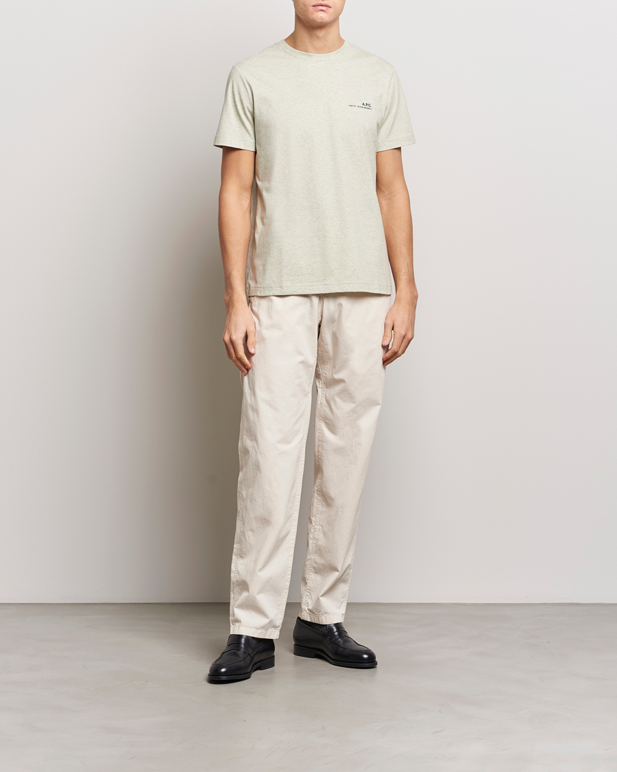 Hombres | Camisetas | A.P.C. | Item T-Shirt Vert Pale Chine